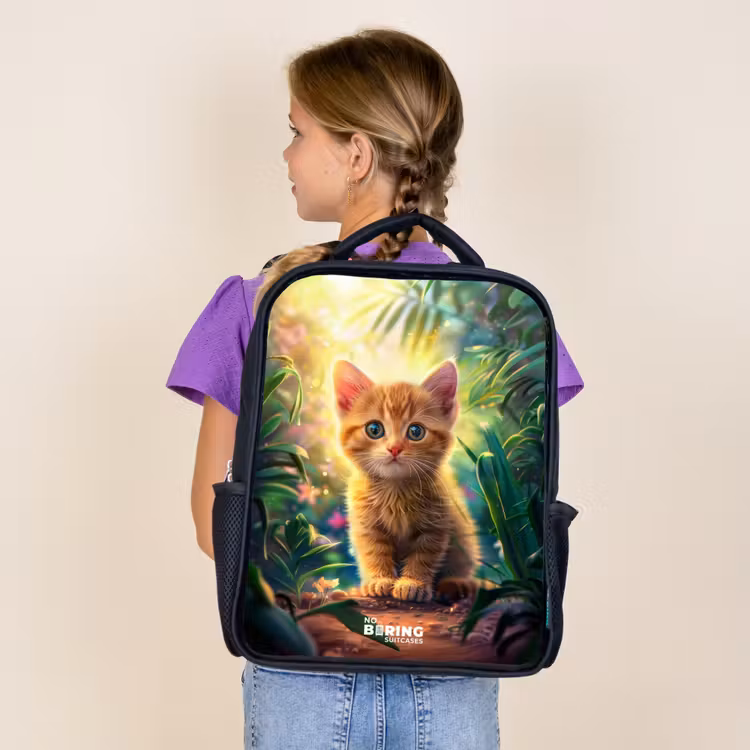 Kids backpack - Black - Kees kitten — 4
