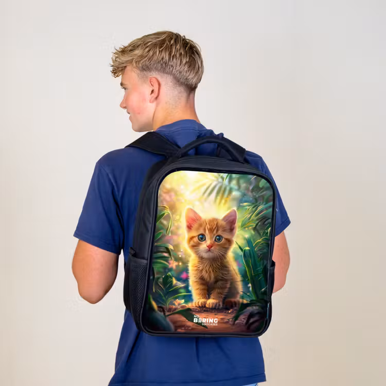 Kids backpack - Black - Kees kitten — 5