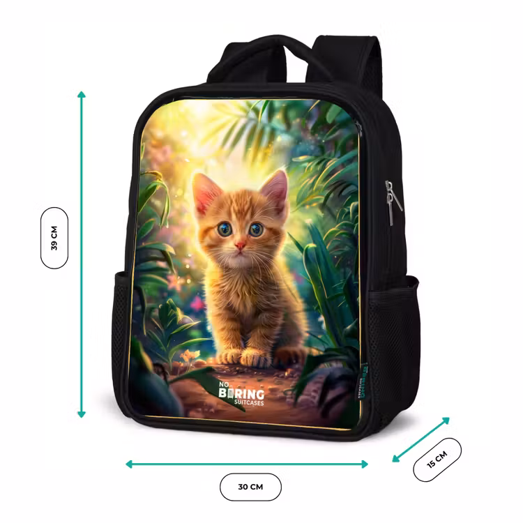 Kids backpack - Black - Kees kitten — 8