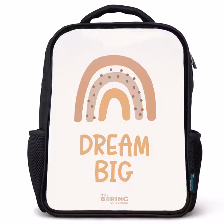 Kids backpack - Black - Rainbow with the quote 'Dream Big' — 1