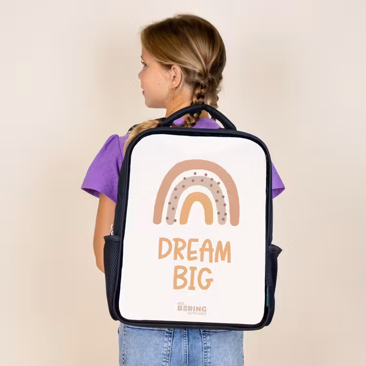 Kids backpack - Black - Rainbow with the quote 'Dream Big' — 4
