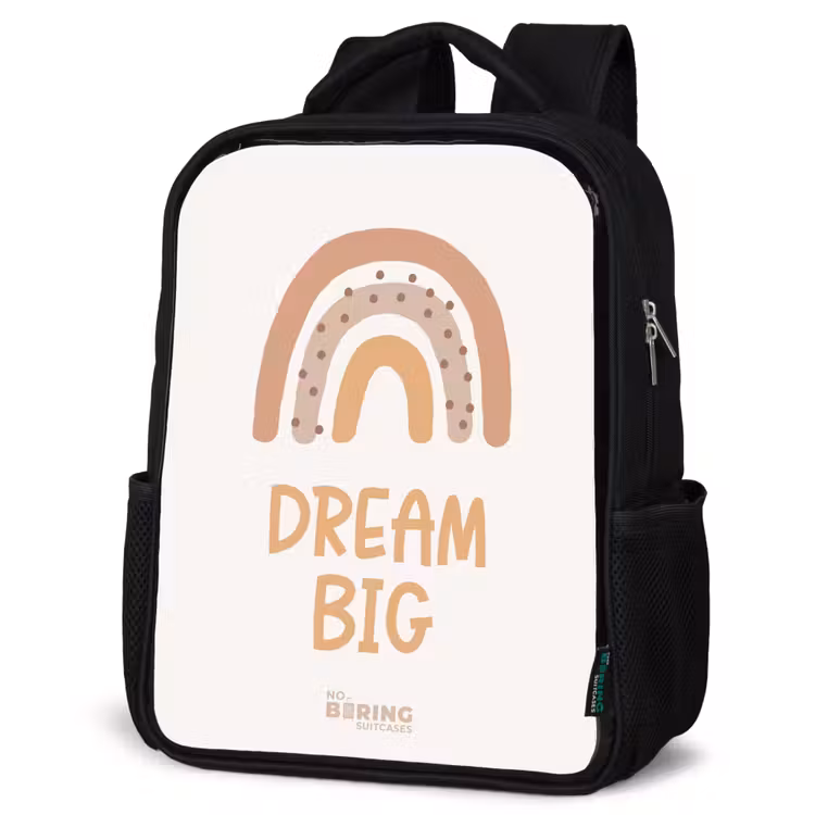 Kids backpack - Black - Rainbow with the quote 'Dream Big' — 6
