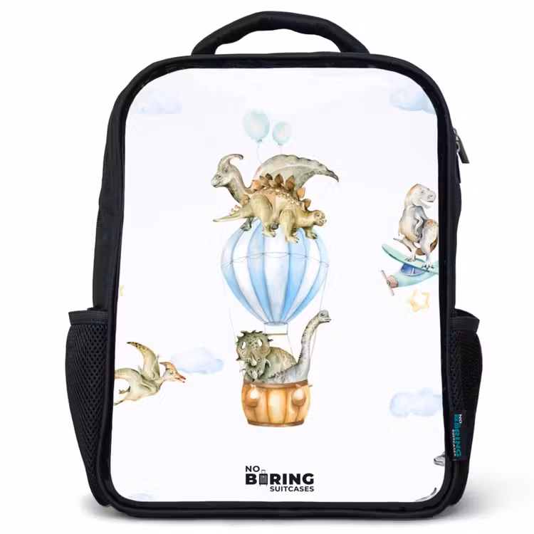 Kids backpack - Black - Wandering dinosaurs — 1