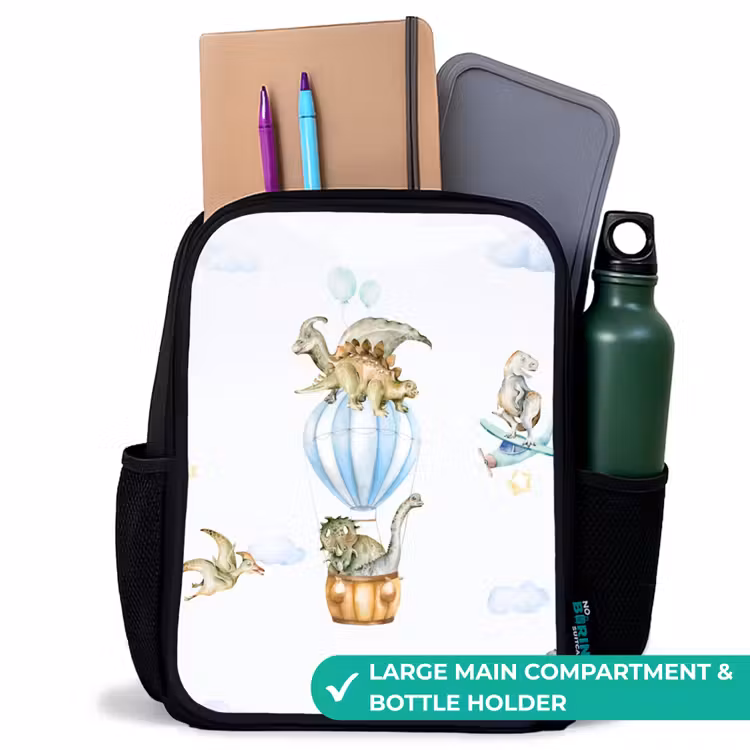 Kids backpack - Black - Wandering dinosaurs — 10