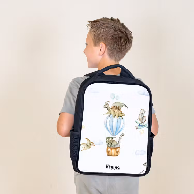 Kids backpack - Black - Wandering dinosaurs — 2
