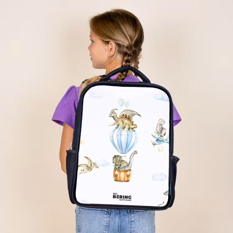 Kids backpack - Black - Wandering dinosaurs — 4