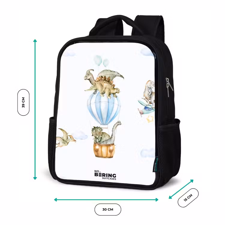 Kids backpack - Black - Wandering dinosaurs — 8