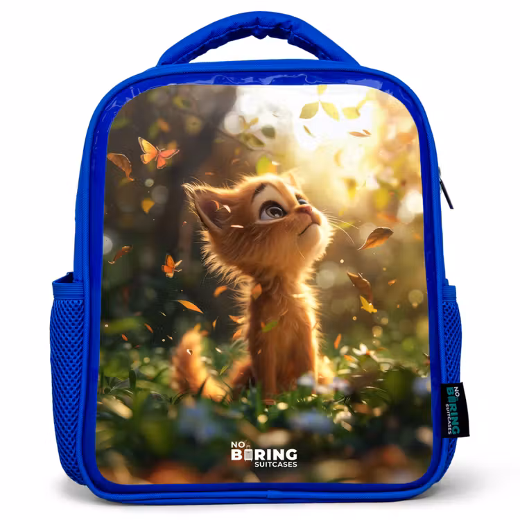 Kids backpack - Blue - Henry autumn kitten — 1