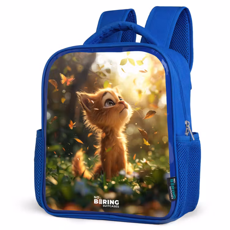 Kids backpack - Blue - Henry autumn kitten — 7