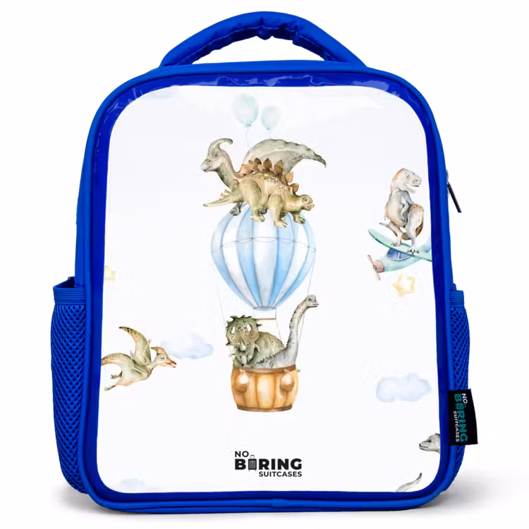 Kids backpack - Blue - Wandering dinosaurs — 1