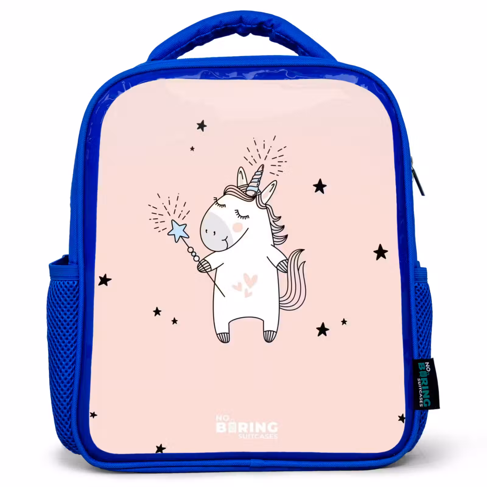 Kids backpack - Blue - Signed unicorn with magic wand — 1