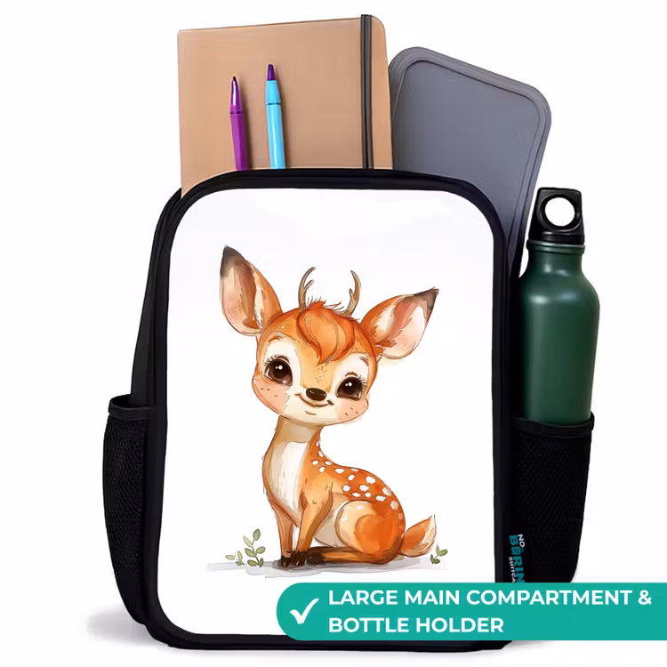 Kids backpack - Black - Baby deer — 10