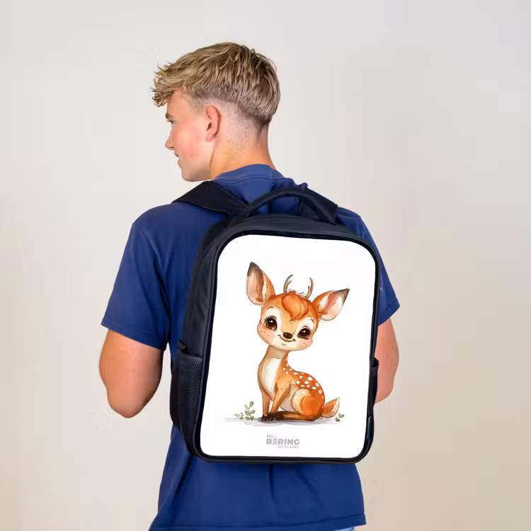 Kids backpack - Black - Baby deer — 5