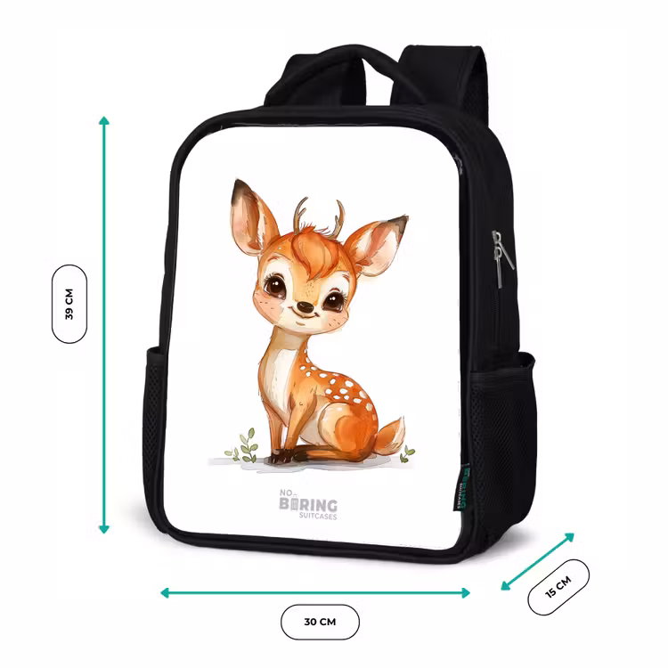 Kids backpack - Black - Baby deer — 8