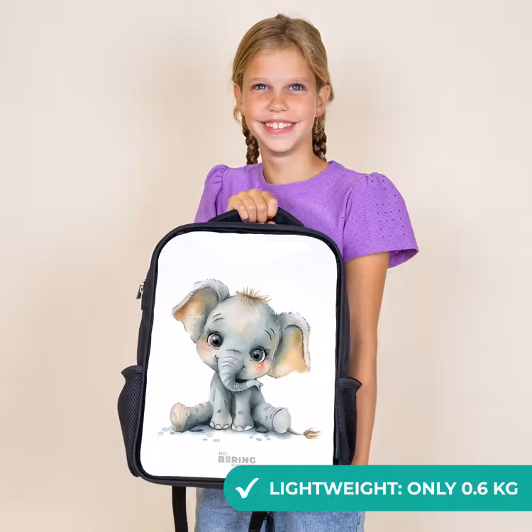 Kids backpack - Black - Baby elephant — 9