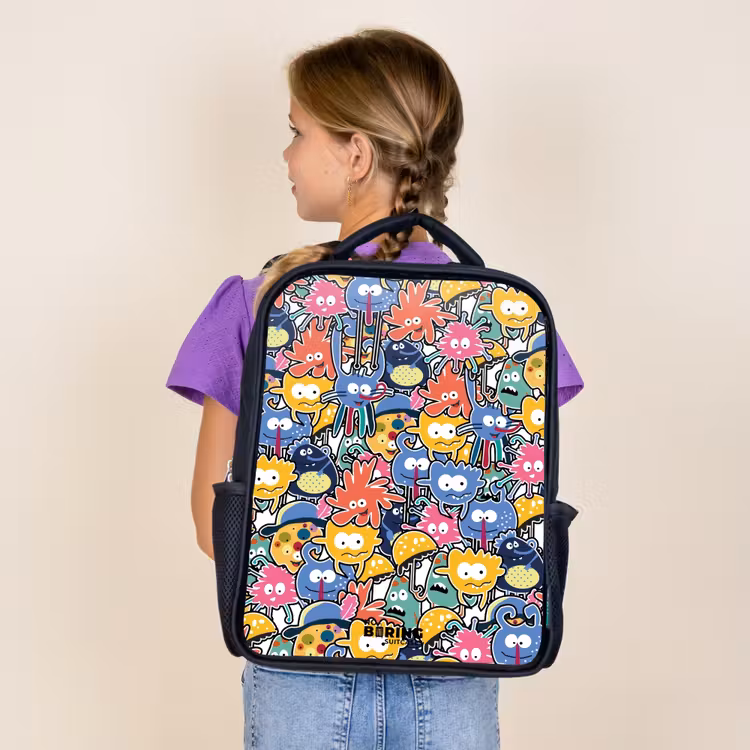 Kids backpack - Black - Beasts with Big Eyes — 4