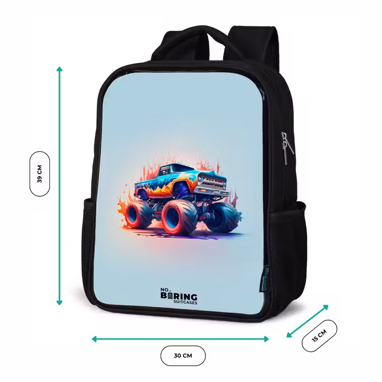 Kids backpack - Black - Fierce Wheels — 8
