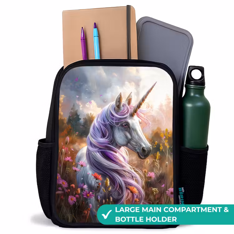 Kids backpack - Black - Lavender spring horn — 10