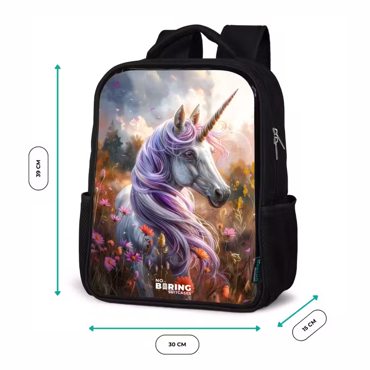 Kids backpack - Black - Lavender spring horn — 8
