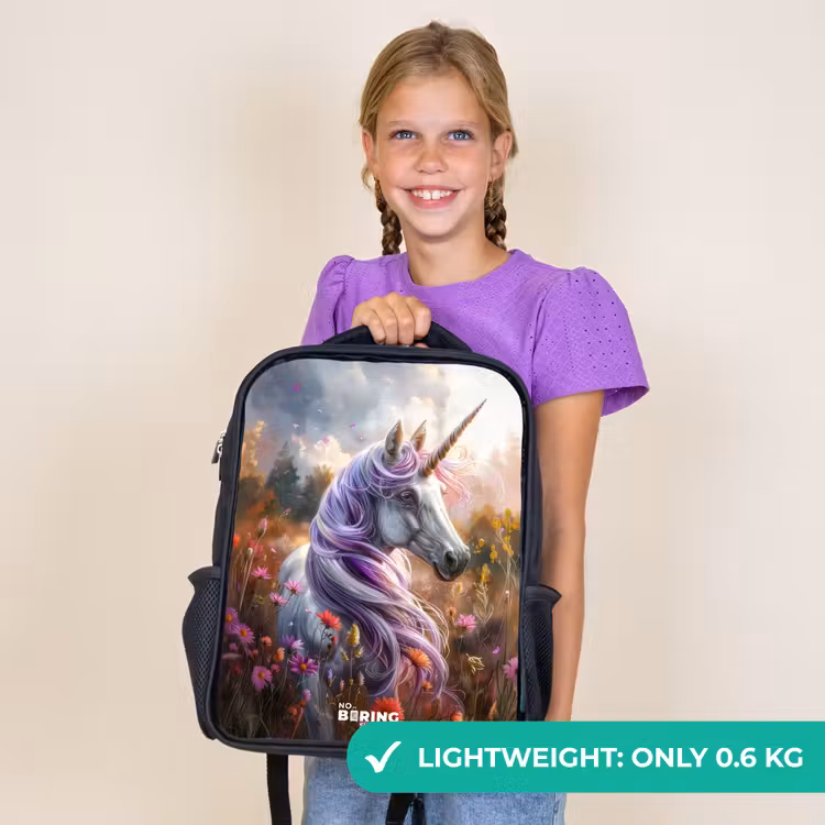 Kids backpack - Black - Lavender spring horn — 9