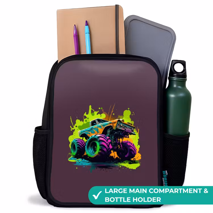 Kids backpack - Black - Neon Wheels — 10