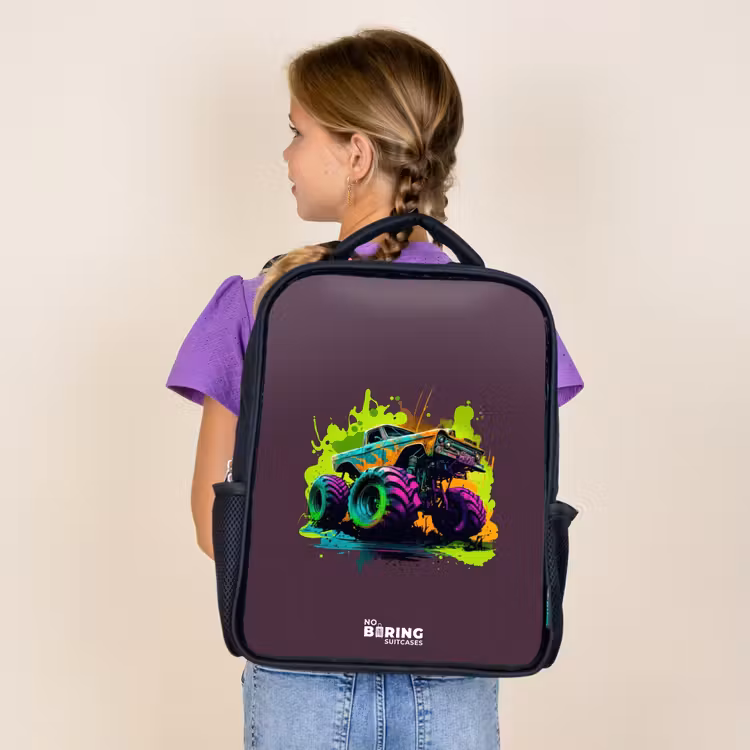 Kids backpack - Black - Neon Wheels — 4