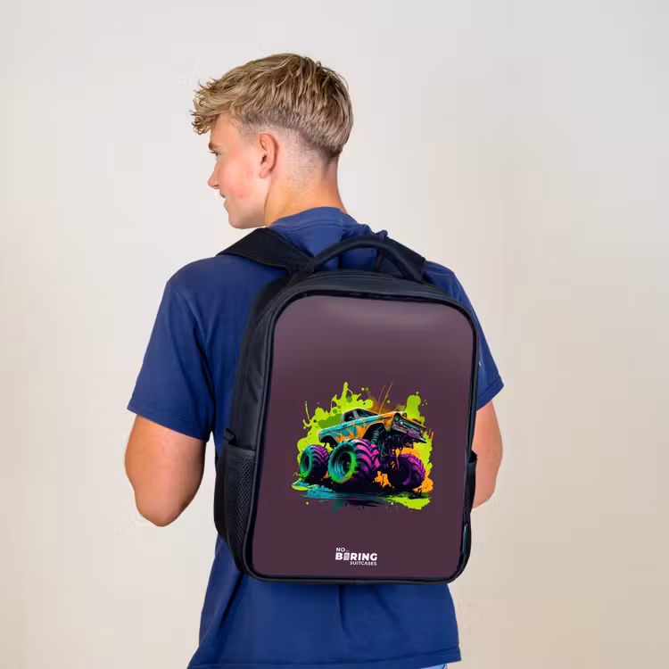 Kids backpack - Black - Neon Wheels — 5