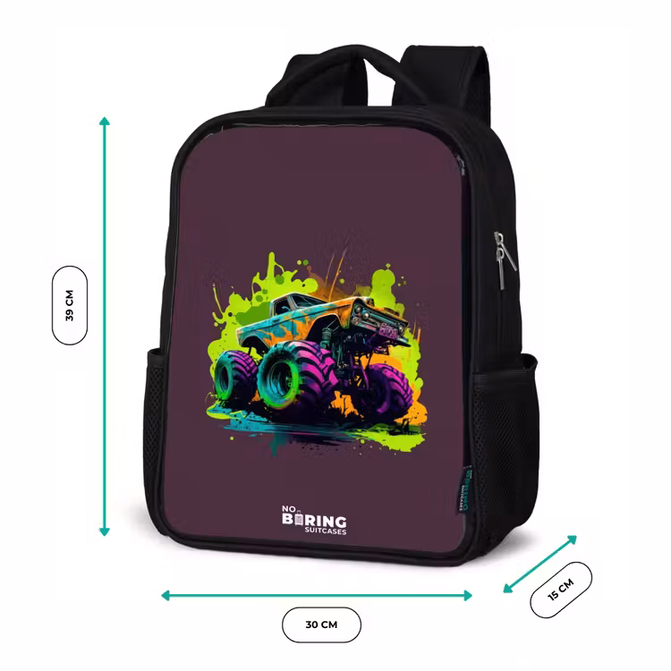 Kids backpack - Black - Neon Wheels — 8