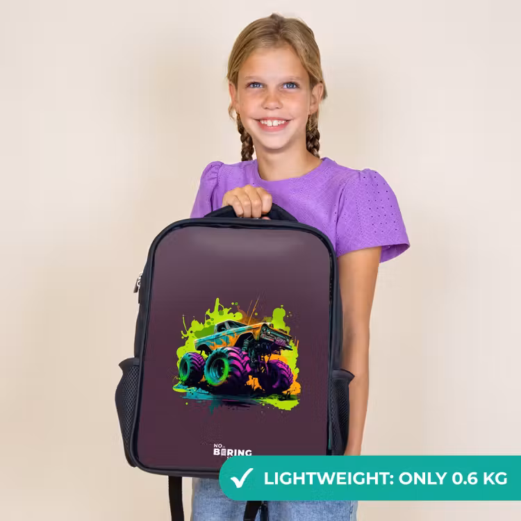 Kids backpack - Black - Neon Wheels — 9