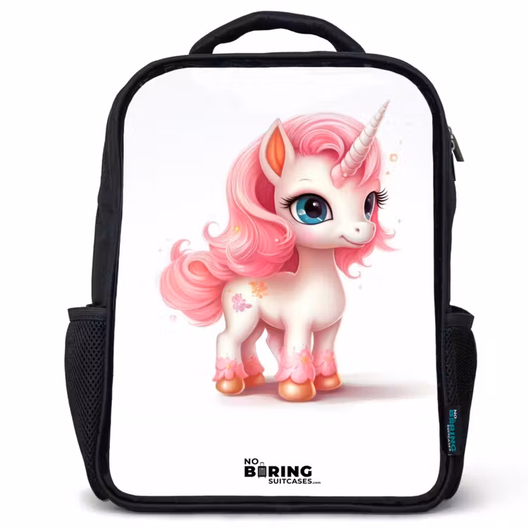 Kids backpack - Black - Unicorn with pink mane — 1