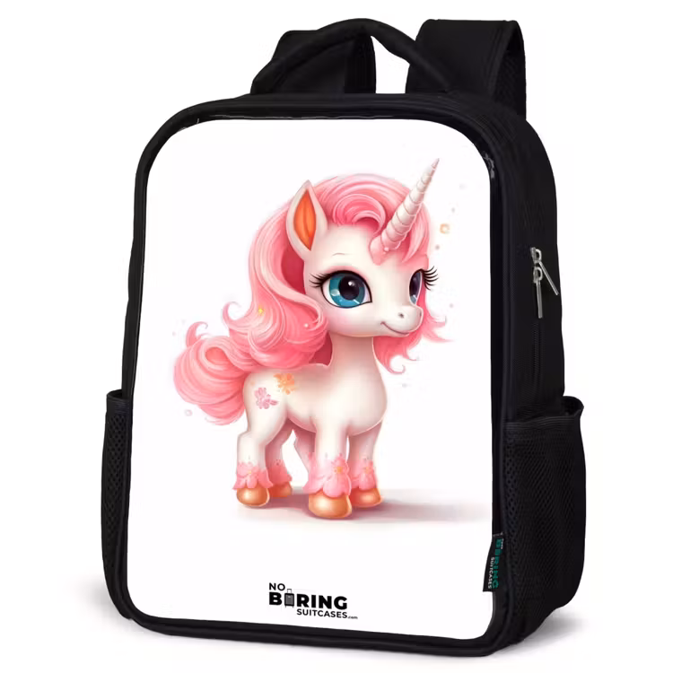 Kids backpack - Black - Unicorn with pink mane — 6