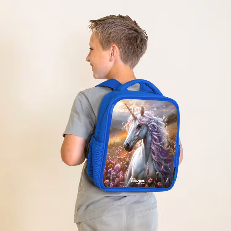 Kids backpack - Blue - Pastel pearl horn — 2