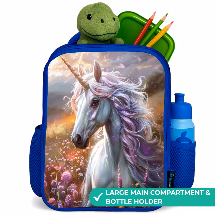 Kids backpack - Blue - Pastel pearl horn — 5