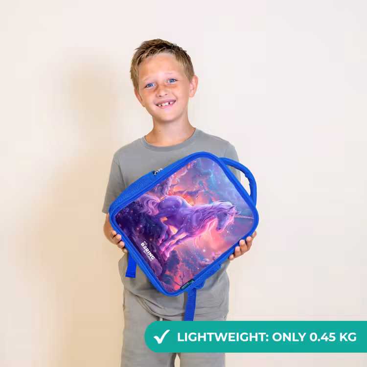 Kids backpack - Blue - Purple Unicorn in Magical Environment — 3