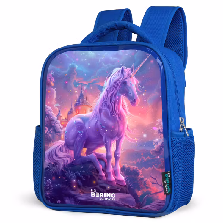 Kids backpack - Blue - Purple Unicorn in Magical Environment — 7