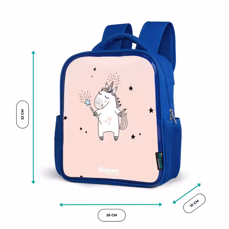 Kids backpack - Blue - Signed unicorn with magic wand — 6
