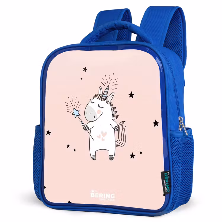 Kids backpack - Blue - Signed unicorn with magic wand — 7