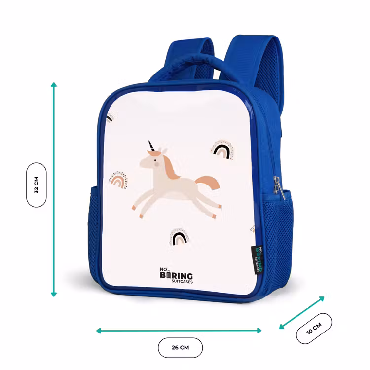Kids backpack - Blue - Unicorn with orange mane — 6