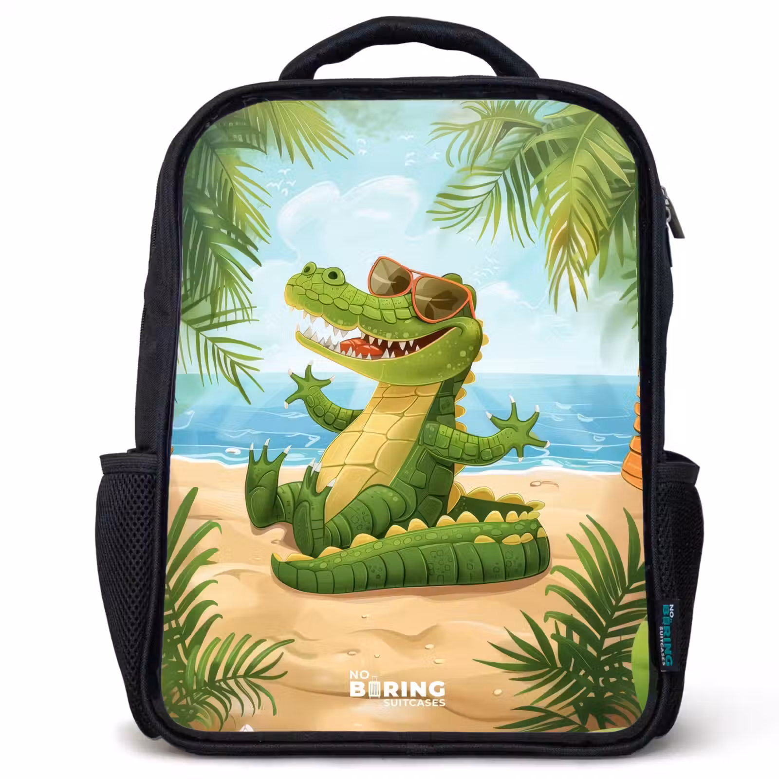 Kids backpack - Black - Crocodile on the beach — 1
