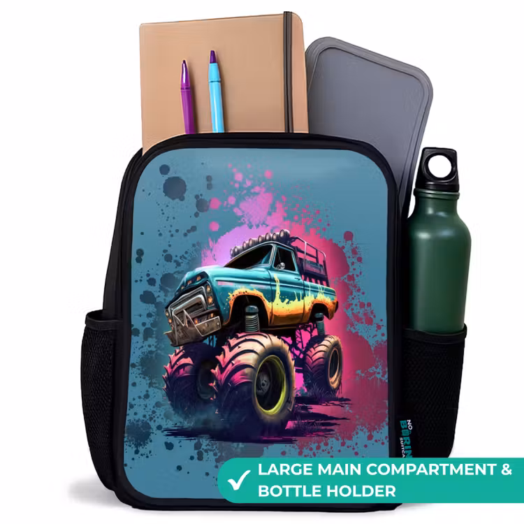 Kids backpack - Black - Monster Wheels — 10