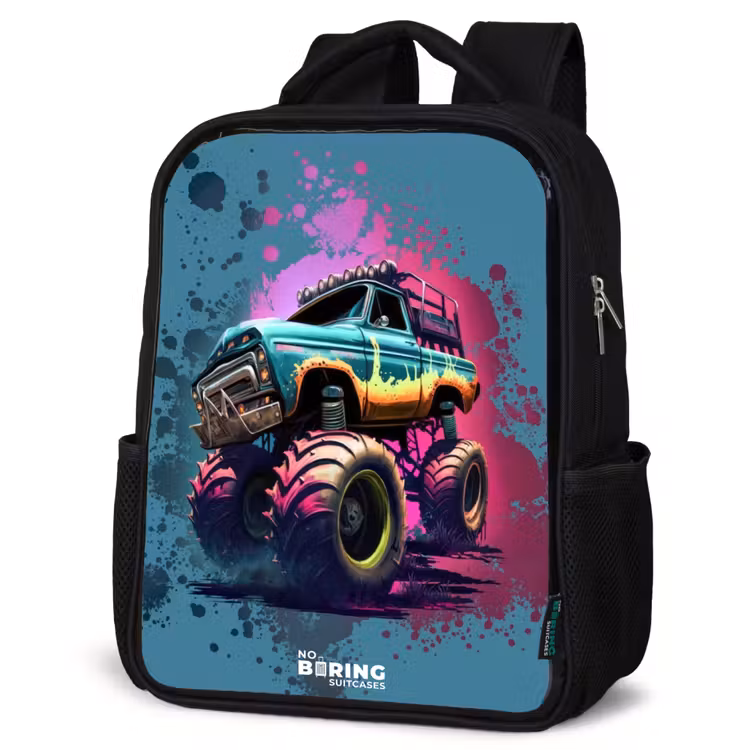 Kids backpack - Black - Monster Wheels — 6