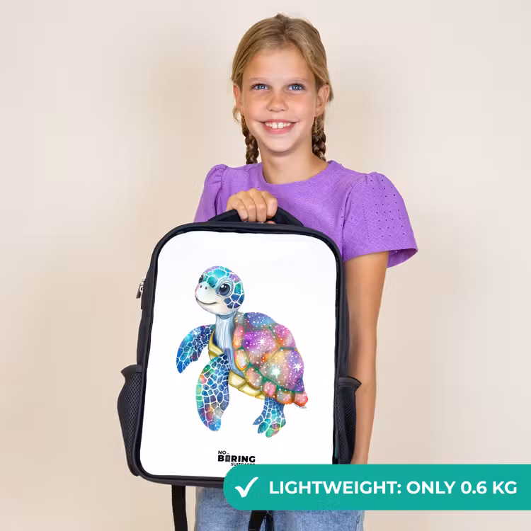 Kids backpack - Black - sea turtle full of colors — 9