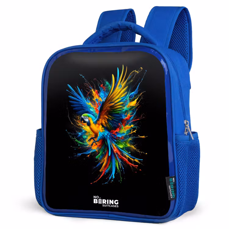 Kids backpack - Blue - Colorful parrot — 7