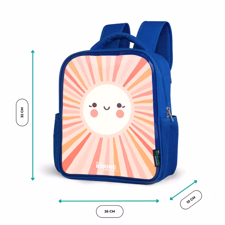 Kids backpack - Blue - Round sun with face — 6