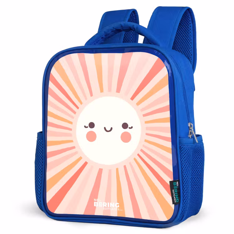 Kids backpack - Blue - Round sun with face — 7
