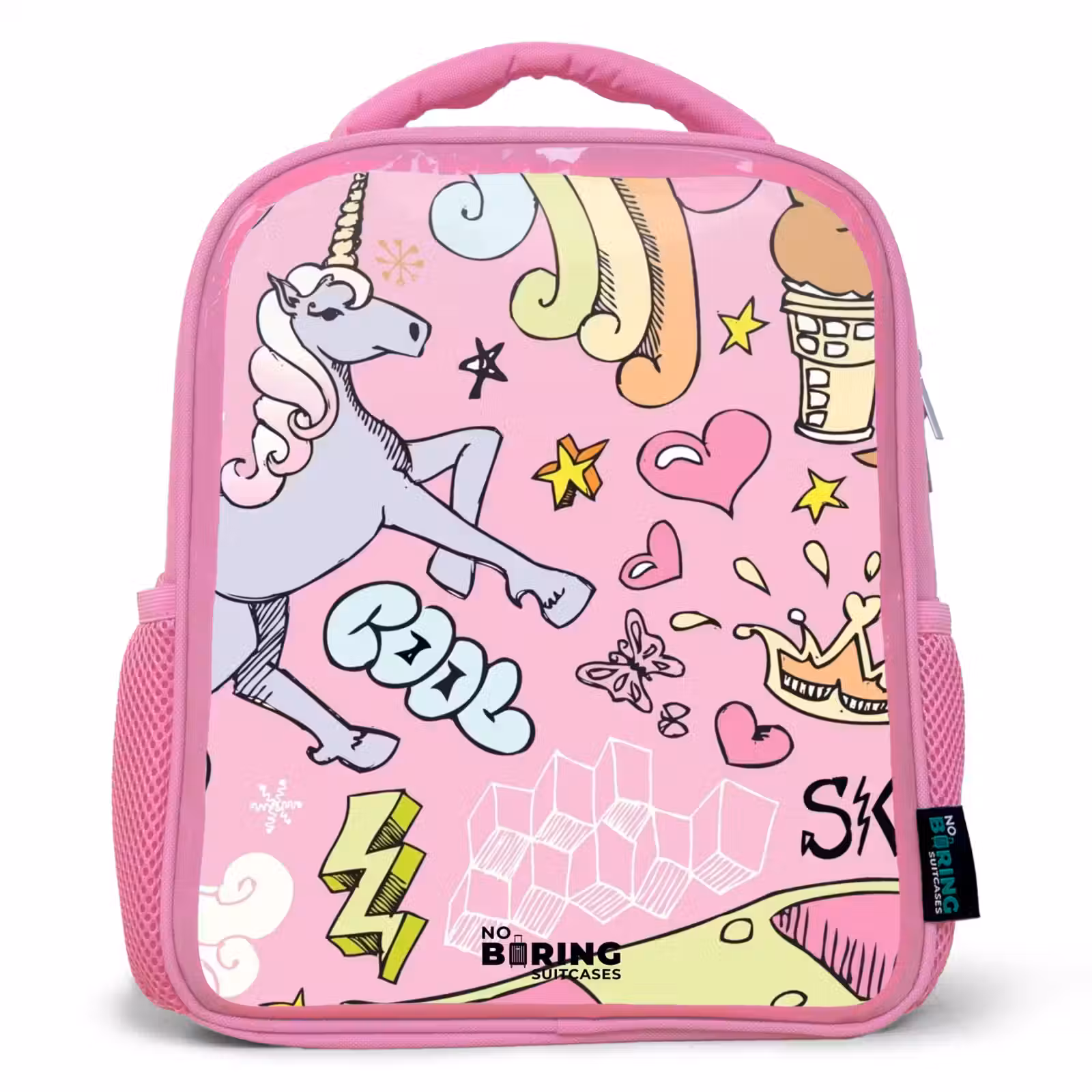 Kids backpack - Pink - Unicorn doodles — 1