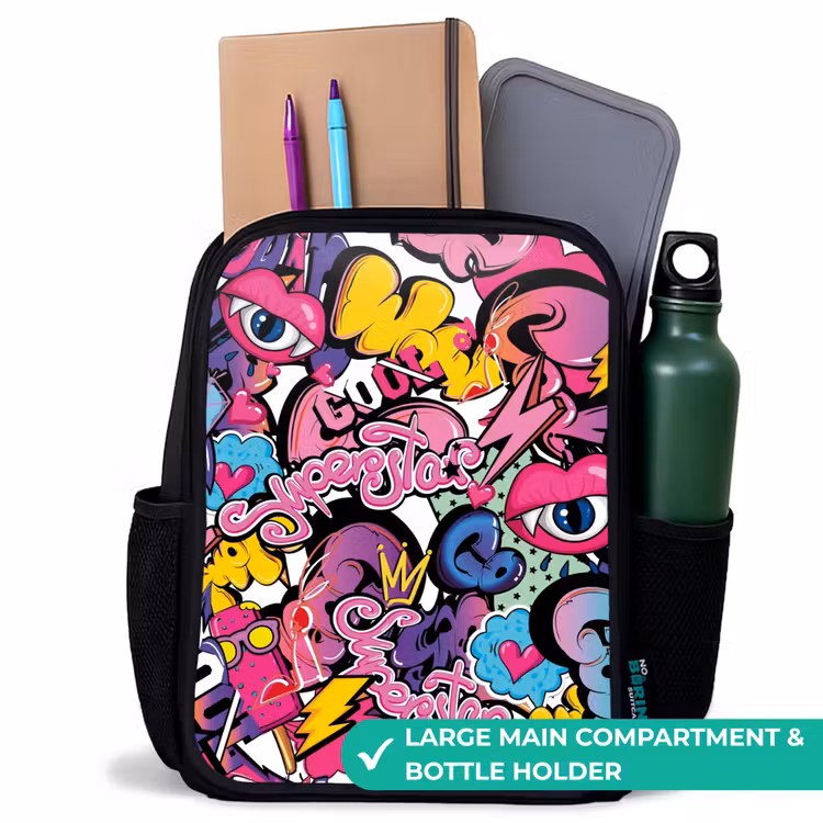 Kids backpack - Black - Girly graffiti — 10