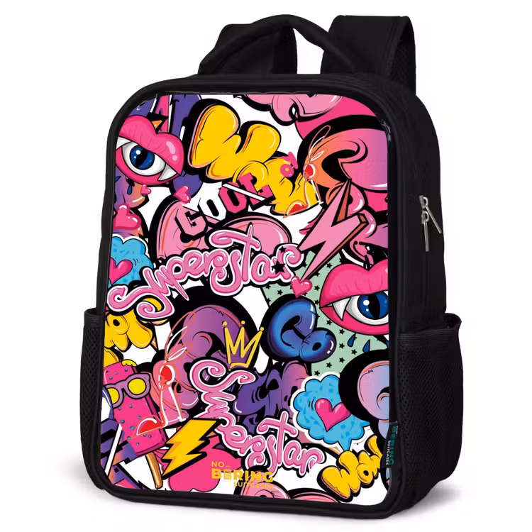 Kids backpack - Black - Girly graffiti — 6
