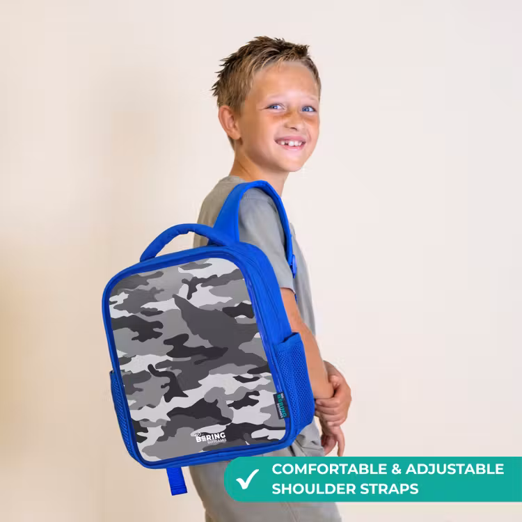 Kids backpack - Blue - Camo Gray — 4