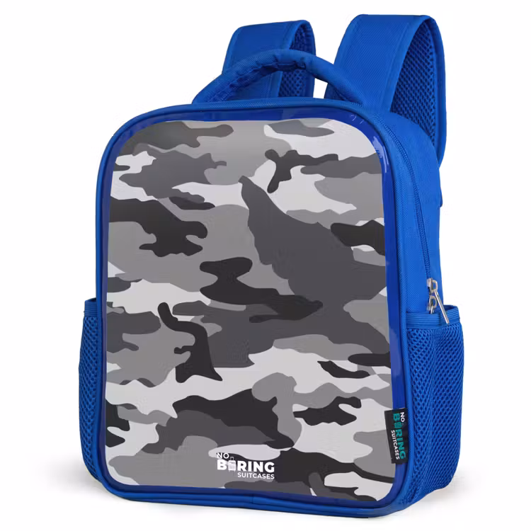 Kids backpack - Blue - Camo Gray — 7